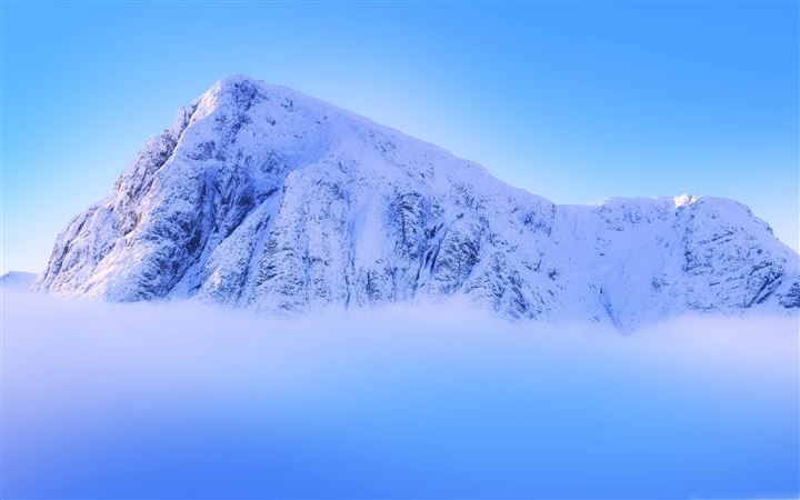 Snowy Mountain Peak Above Clouds All Mac wallpaper