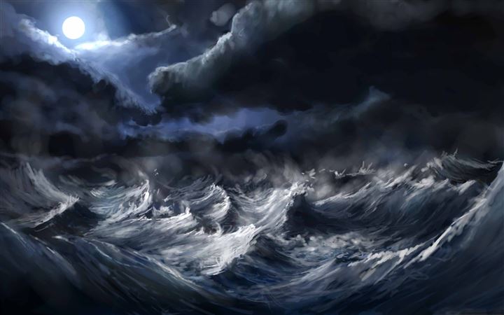 Stormy Sea Painting All Mac wallpaper
