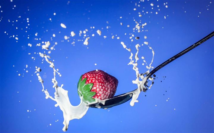Strawberry Spoon Milk All Mac wallpaper