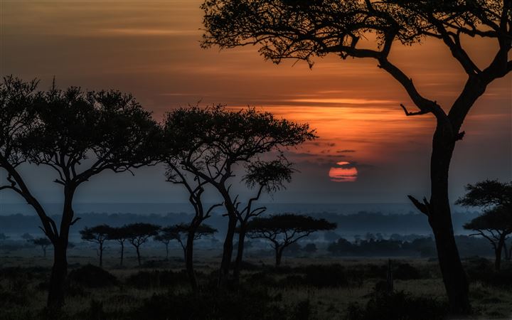 Sunrise In Masai Mara Kenya Africa All Mac wallpaper