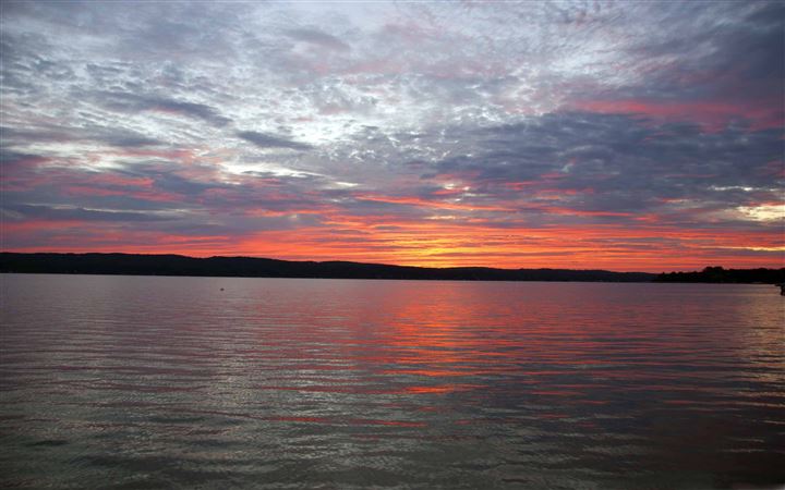 Sunrise Portage Lake Onekama All Mac wallpaper