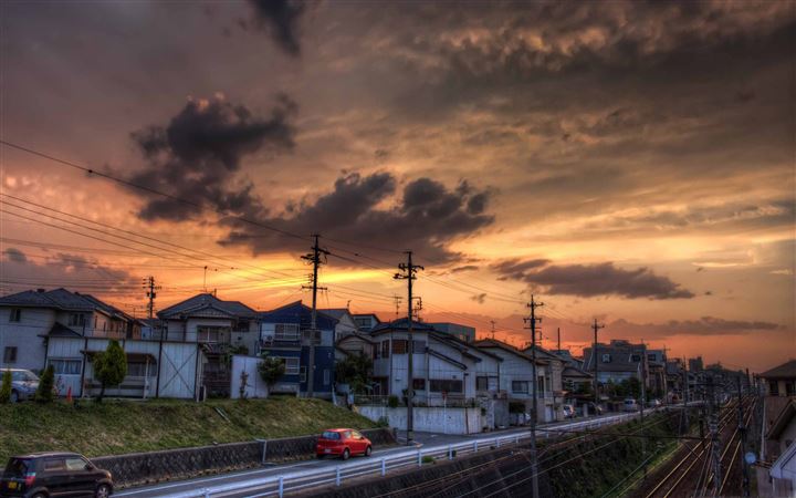 Sunset Okazaki Aichi Prefecture Japan All Mac wallpaper