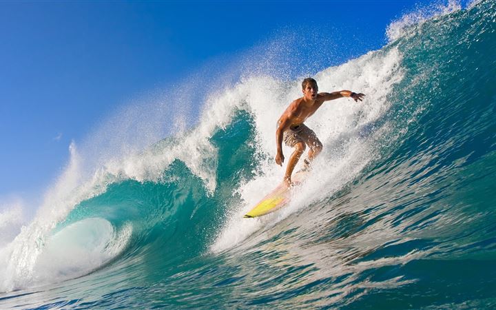 Surfer Riding A Wave All Mac wallpaper