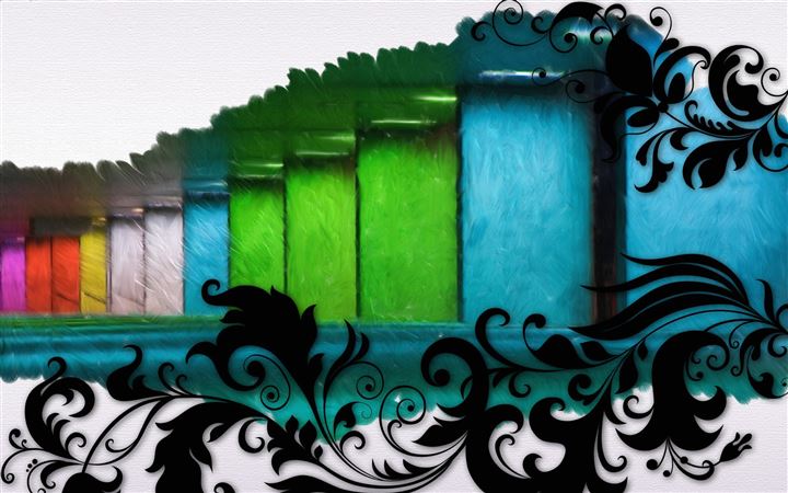 Swirls And Multicolored Bars All Mac wallpaper