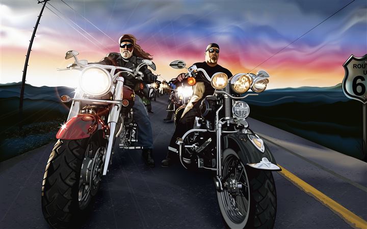 The march past of the motorcycle guards MacBook Air wallpaper