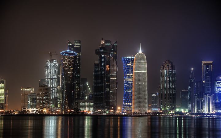 The night of Doha  Qatar All Mac wallpaper