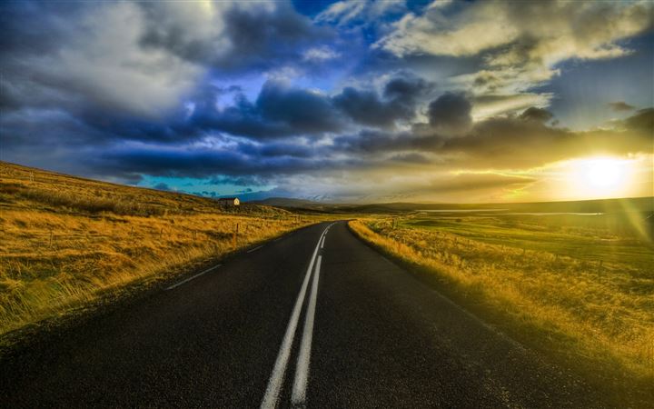 The open road in Iceland MacBook Air wallpaper