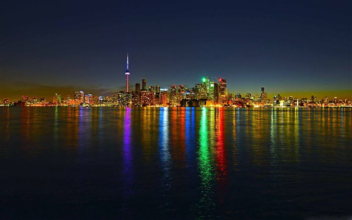 Toronto Skyline At Night All Mac wallpaper