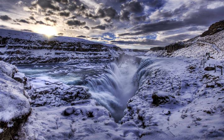 Waterfall Rift Iceland All Mac wallpaper