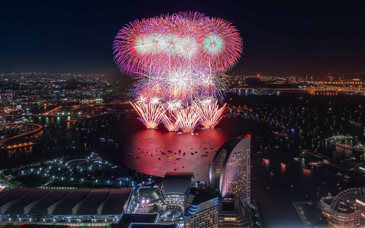 Yokohama Fireworks MacBook Air wallpaper