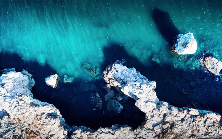 aerial drone island beach view 5k All Mac wallpaper