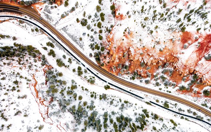 aerial photography of farm road All Mac wallpaper
