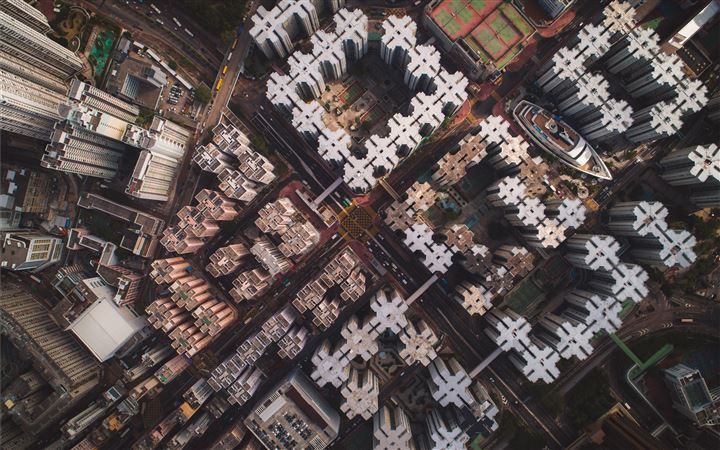 aerial view photography of high rise buildings All Mac wallpaper