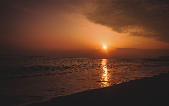 beach shore during sunset MacBook Air wallpaper
