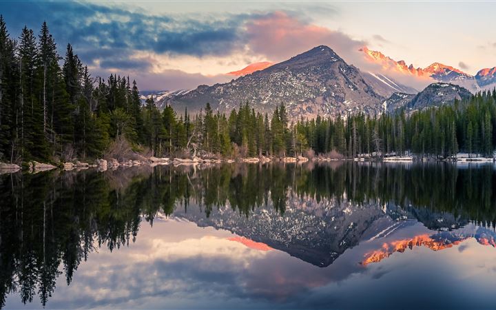 bear lake reflection at rocky mountain national pa MacBook Air wallpaper