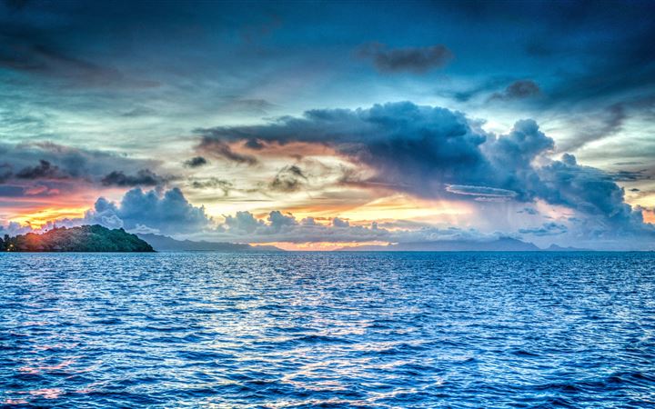 bora bora french polynesia sunset ocean pacific MacBook Air wallpaper