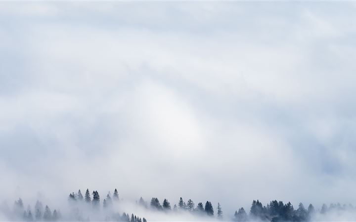 clouds snow fog 5k MacBook Air wallpaper