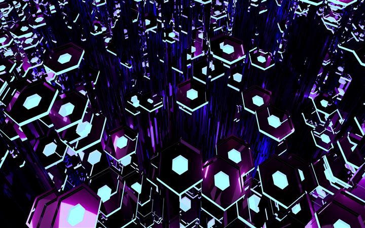 deep purple tron hexagons 8k All Mac wallpaper