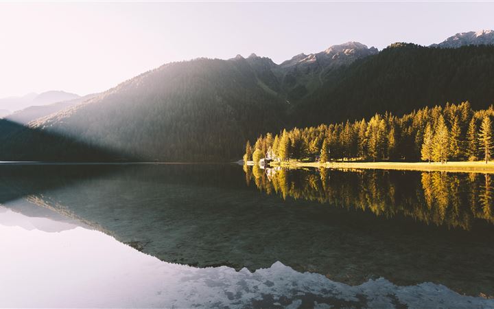 lakeside reflection landscape 5k All Mac wallpaper