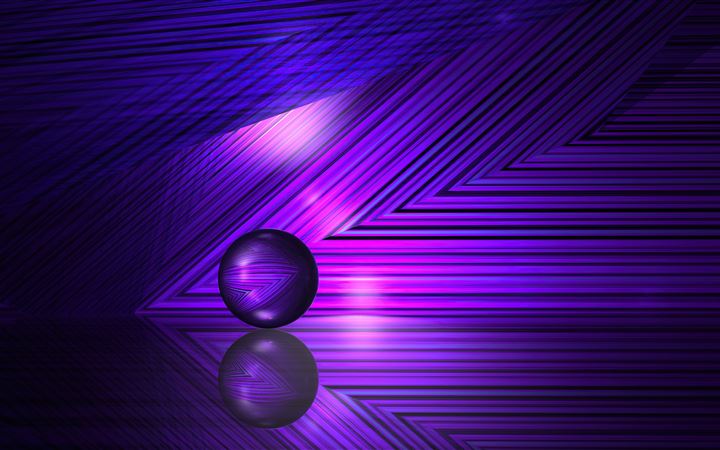 purple lines and ball 5k MacBook Air wallpaper