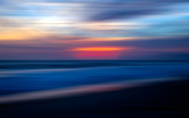 sea ocean water sunset blur 5k All Mac wallpaper
