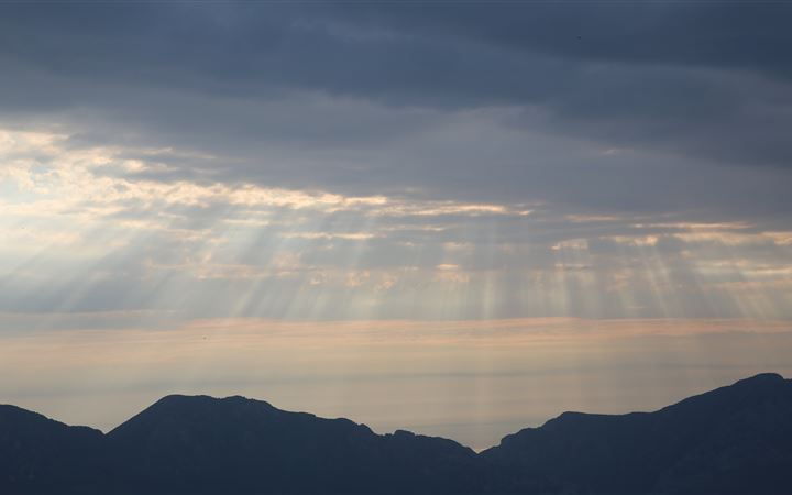 sun shine sky landscape horizon mountains 5k MacBook Air wallpaper