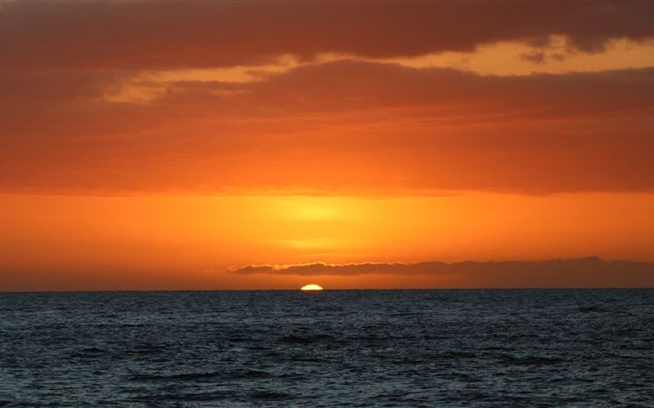 sunset hawaii orange tropical ocean sea water 5k All Mac wallpaper