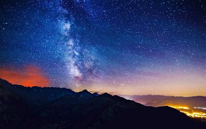 Milky Way Mountains MacBook Pro wallpaper