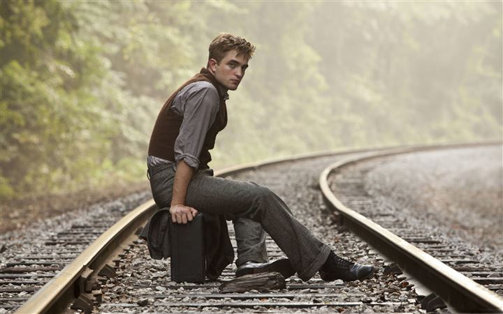 Robert Pattinson On Rail Track MacBook Pro wallpaper