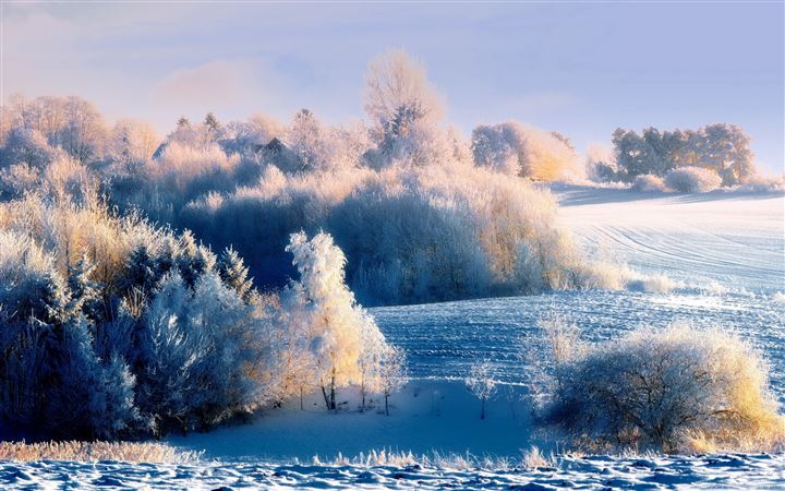 Snowy Hillside Landscape MacBook Pro wallpaper