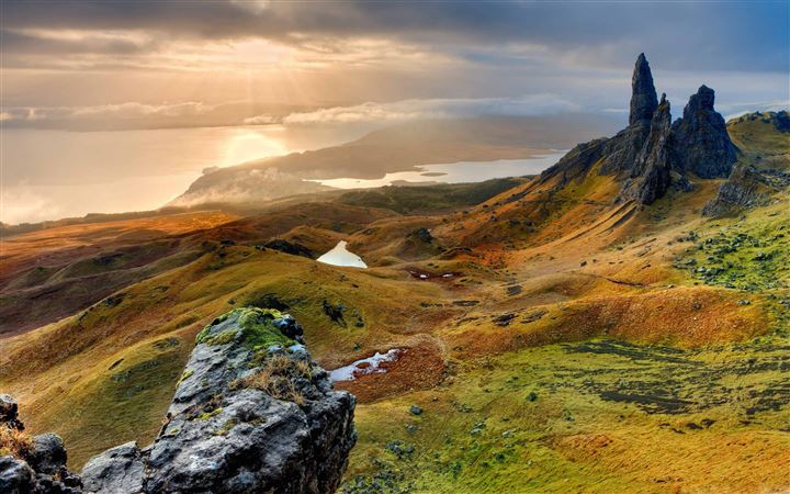 The Storr Hill Panorama Scotland MacBook Pro wallpaper