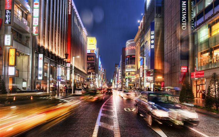 Tokyo Street At Night Hdr MacBook Pro wallpaper