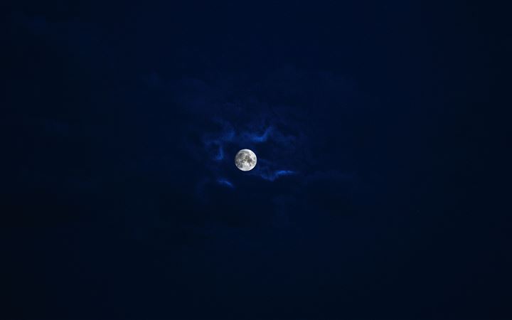 beautiful moon in blue sky MacBook Pro wallpaper