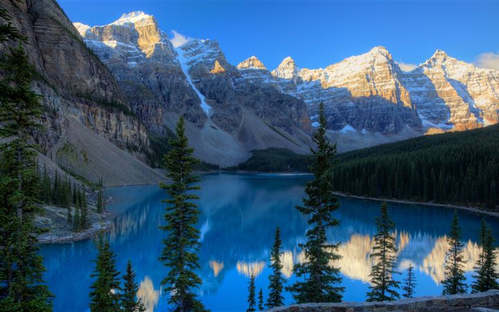canada mountains parks lake moraine 5k MacBook Pro wallpaper