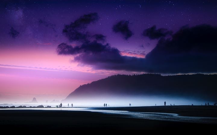 dreamy beach sky island ocean evening MacBook Pro wallpaper