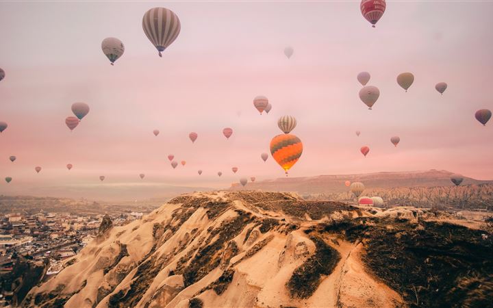 hot air balloons during daytime MacBook Pro wallpaper