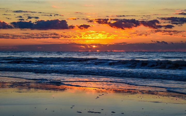 sunrise at huntington beach state park 5k MacBook Pro wallpaper