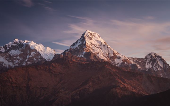 three mountains covered with snow MacBook Pro wallpaper