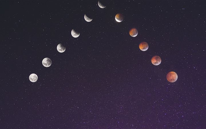time lapse photography of assorted moon illustrati MacBook Pro wallpaper