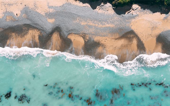 top view photography of seashore during daytime MacBook Pro wallpaper