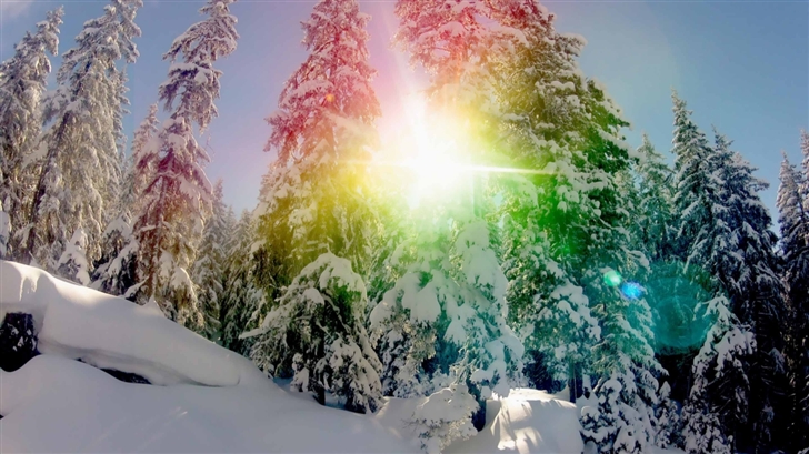 Snow Rainbow Circle Mac Wallpaper