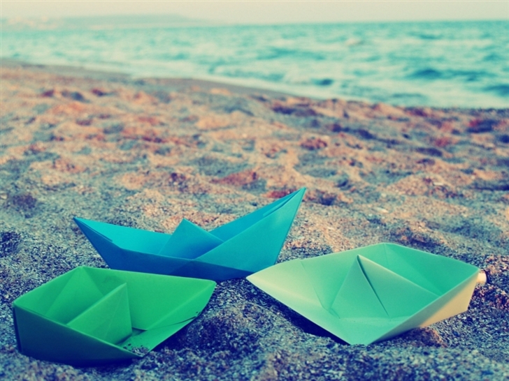 Paper Boats Origami Surface Mac Wallpaper