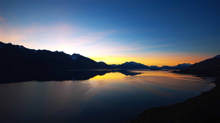 Sunset Over Mountain Lake Mac Wallpaper