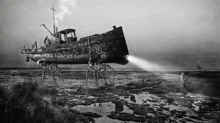 Steampunk Ship Mac Wallpaper