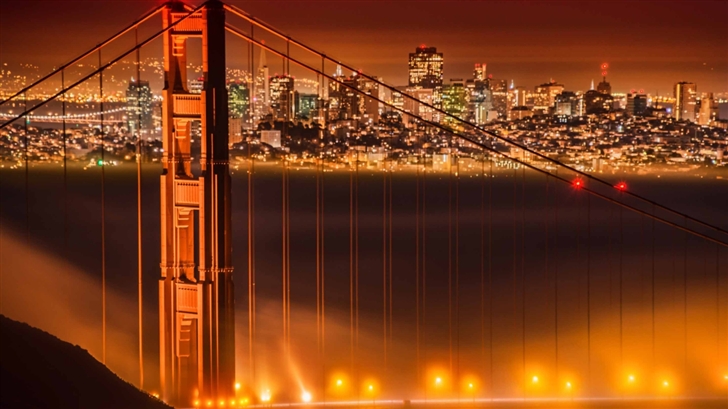 Fog Over The Golden Gate Bridge Mac Wallpaper