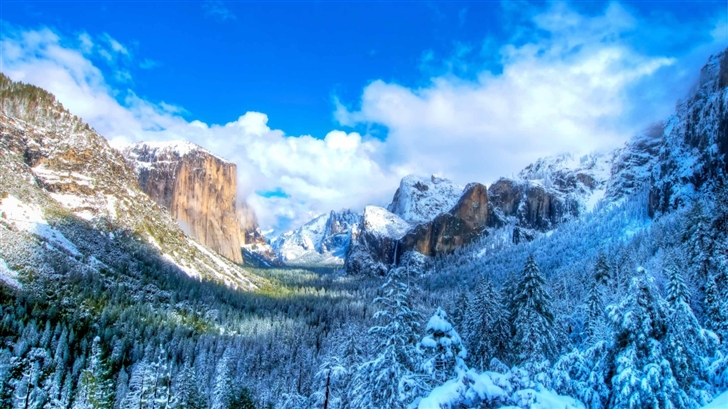 Yosemite Snow Snow Valley Mac Wallpaper