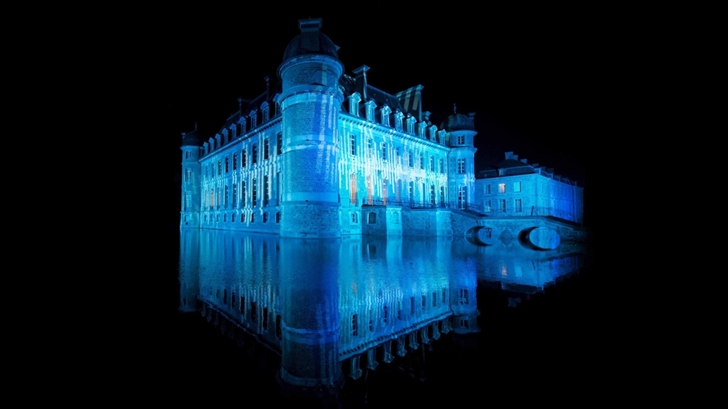 Castle In Blue Light Mac Wallpaper