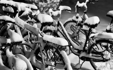 Snowy Bicycles All Mac wallpaper