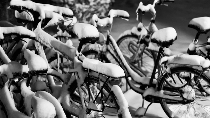 Snowy Bicycles Mac Wallpaper