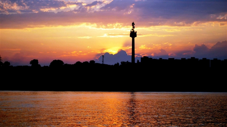 The Sunset Of City And Danube Mac Wallpaper